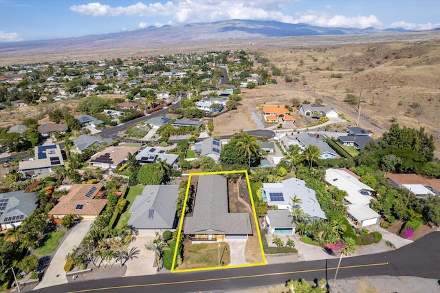 aerial view featuring a mountain view