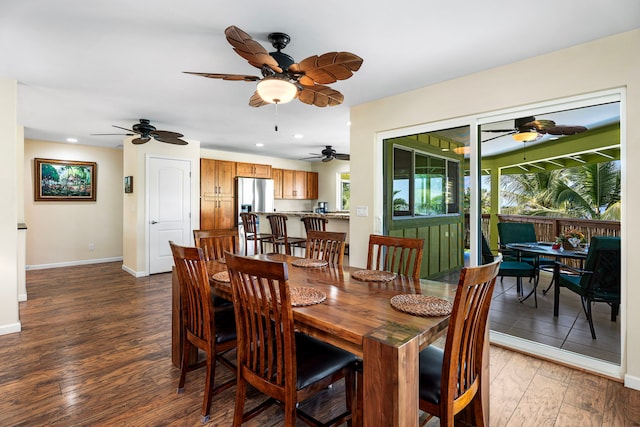 dining room featuring dark hardwood / wood-style floors