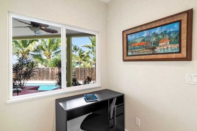 office with ceiling fan