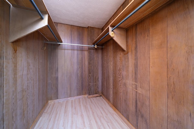 spacious closet featuring light wood-type flooring