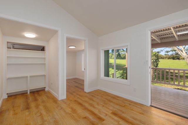 interior space with light hardwood / wood-style flooring