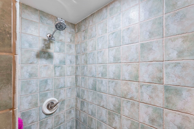 bathroom featuring tiled shower