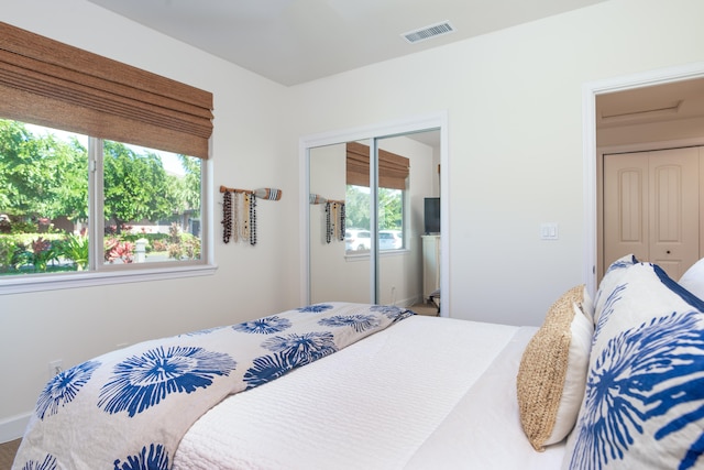 bedroom with a closet