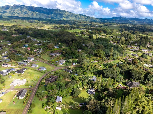 aerial view featuring a mountain view