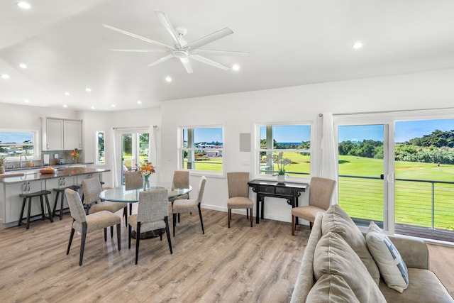 dining room featuring light hardwood / wood-style flooring