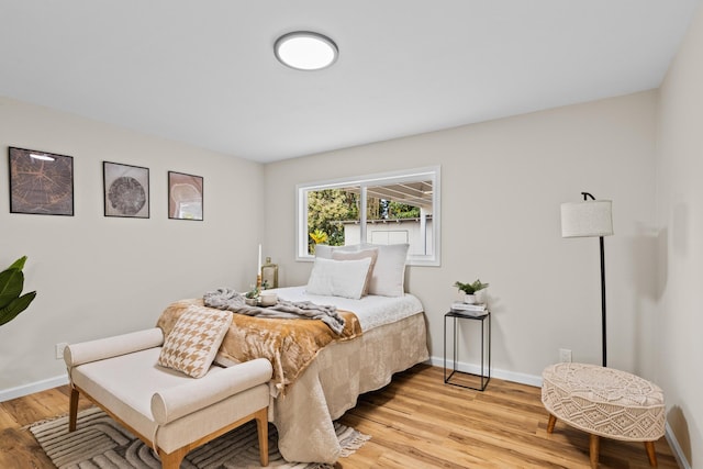 bedroom featuring light wood-type flooring