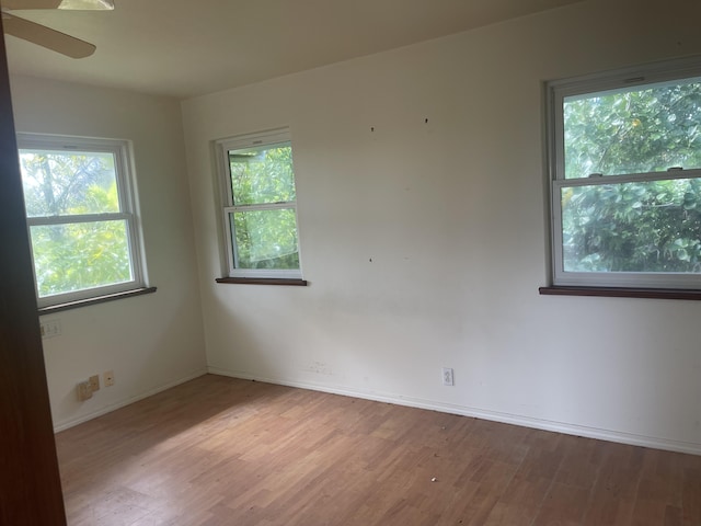 empty room featuring plenty of natural light and light wood-type flooring