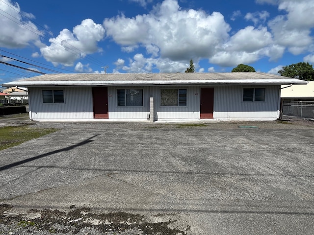 view of single story home