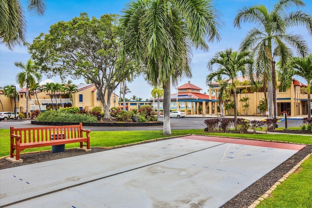 view of community with shuffleboard