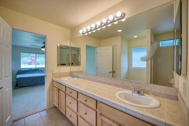 bathroom featuring vanity and tile patterned floors