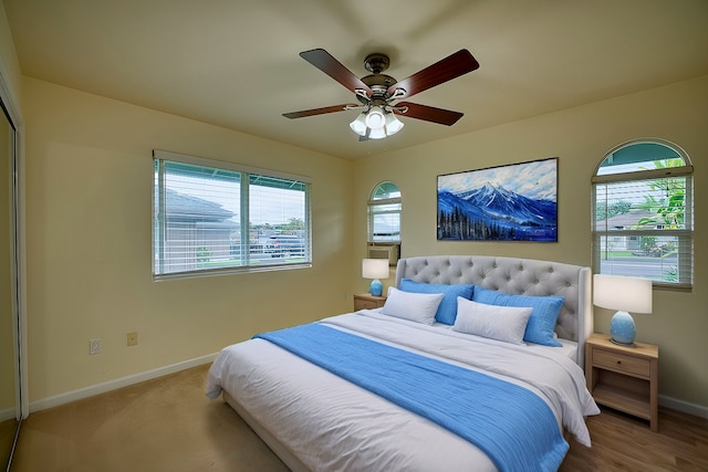 bedroom with ceiling fan