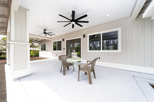 view of patio / terrace with ceiling fan