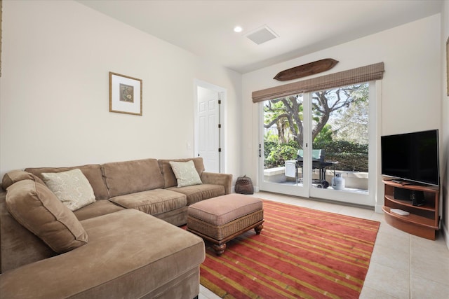 view of tiled living room