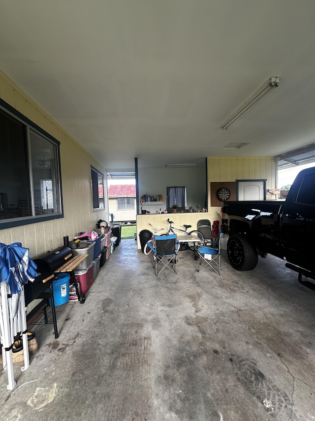 view of garage