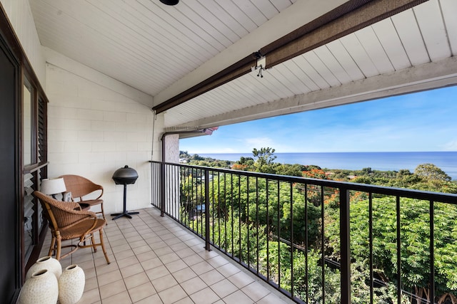 balcony with a water view