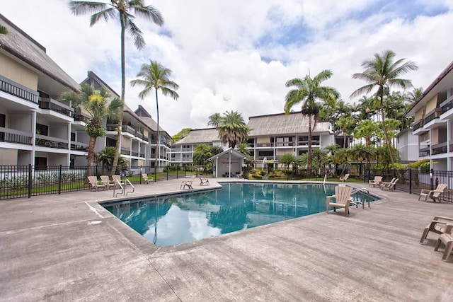 view of pool with a patio area