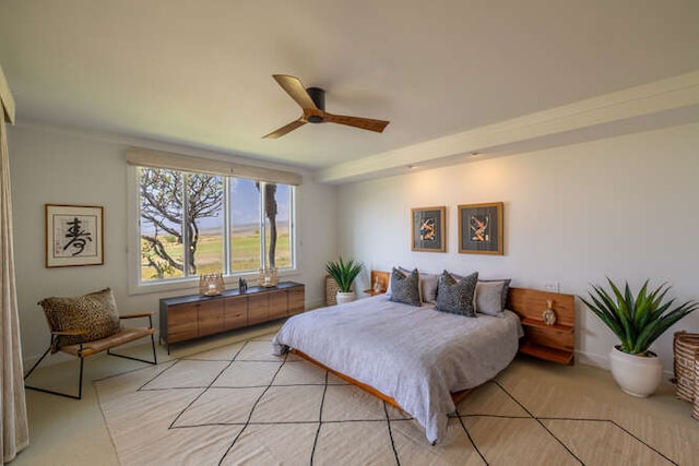 bedroom with a ceiling fan