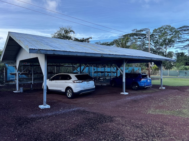 view of car parking with a carport