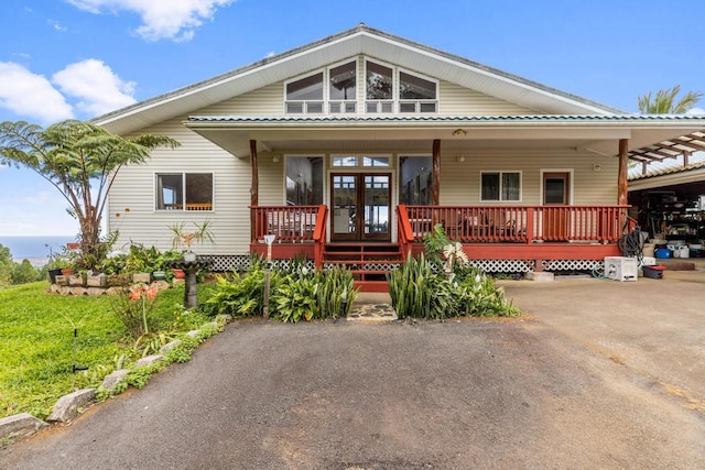 view of front of house featuring french doors