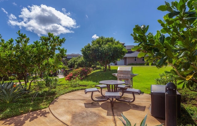 view of patio with a grill