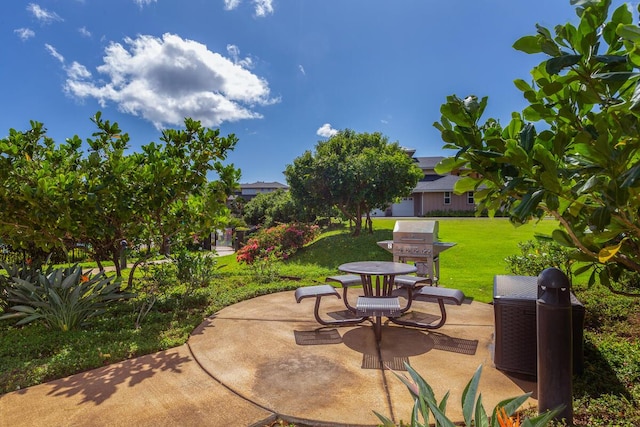 view of patio / terrace featuring a grill