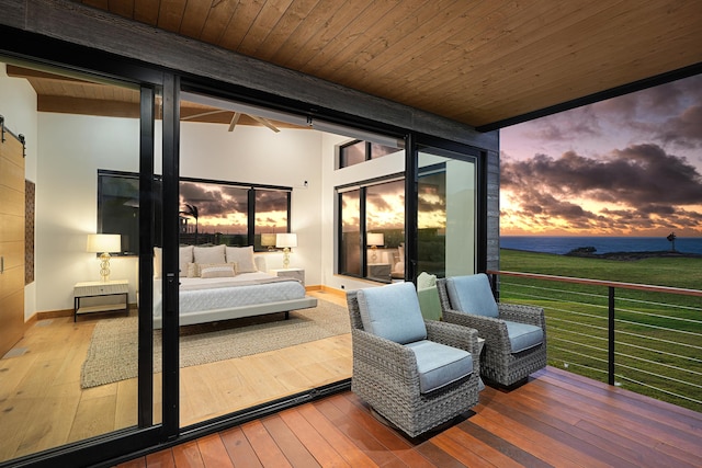 view of deck at dusk