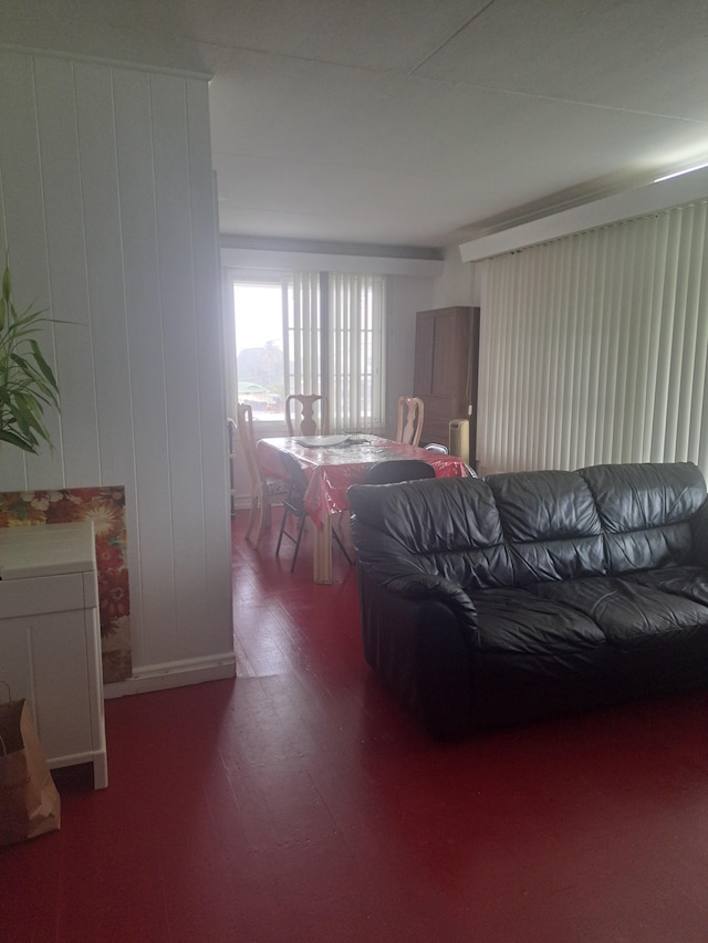 living room with wood-type flooring