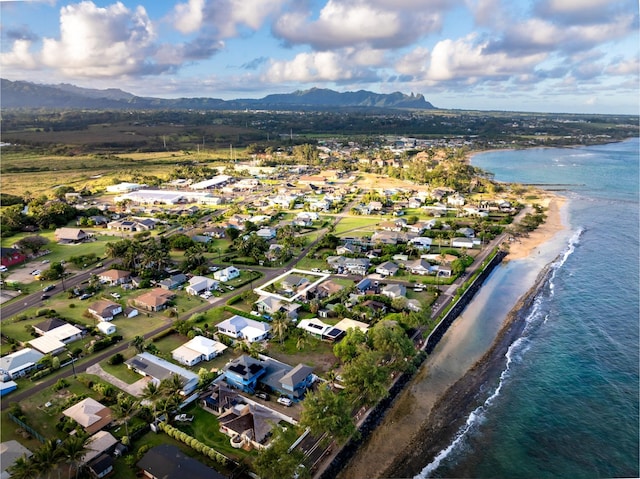 4463 Makaha Rd, Kapaa, HI 96746 - aerial view featuring a view of the beach and a water and mountain view
