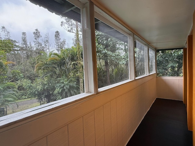 view of unfurnished sunroom