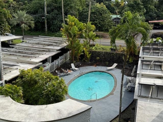 view of pool featuring a patio area