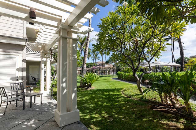 view of yard featuring a pergola