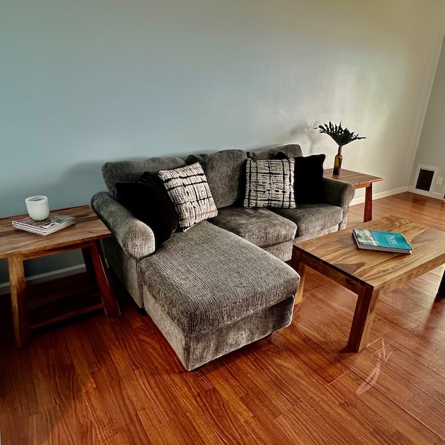 living room featuring hardwood / wood-style floors