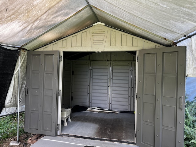 view of garage