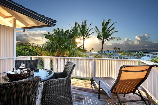 view of deck at dusk