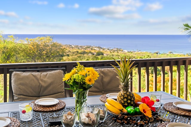 balcony with a water view