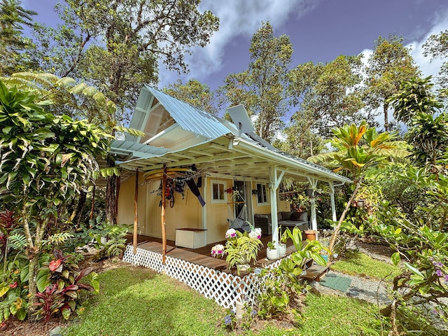 exterior space featuring a wooden deck