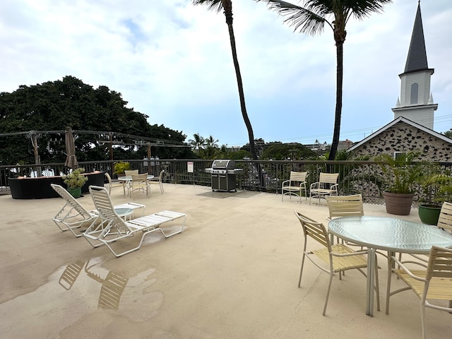 view of patio / terrace with outdoor dining area and area for grilling