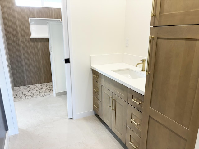 bathroom featuring vanity and tile patterned floors