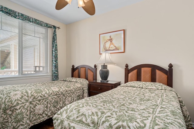 bedroom featuring a ceiling fan