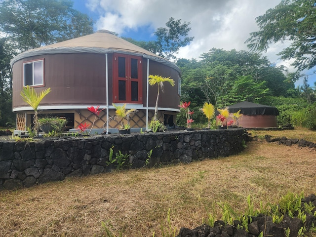 exterior space featuring a gazebo