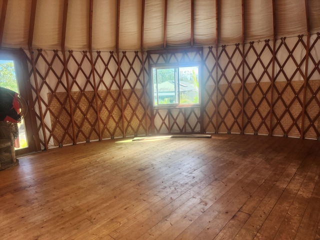 interior space with hardwood / wood-style flooring