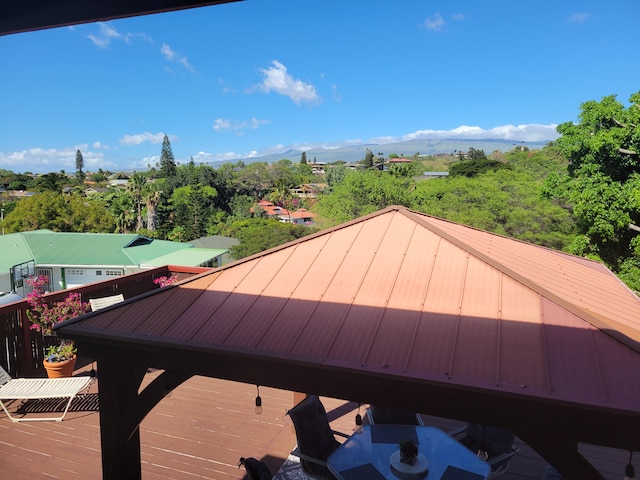 exterior space with a mountain view