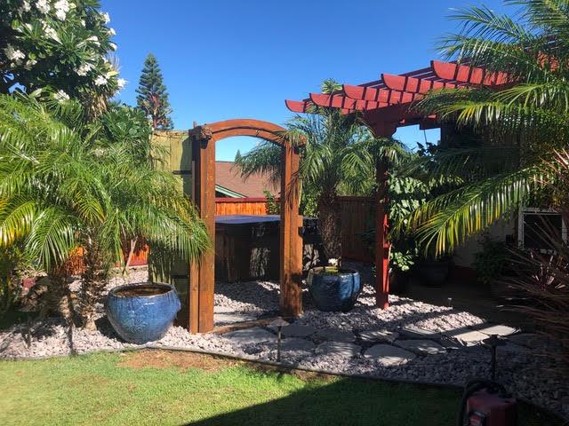 view of yard with fence