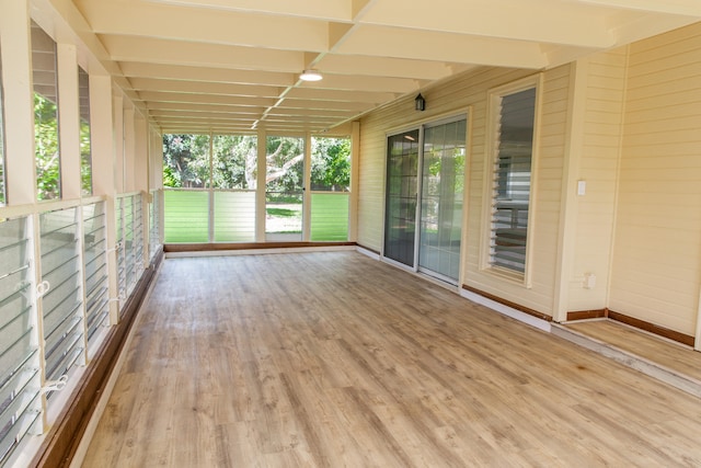 view of unfurnished sunroom