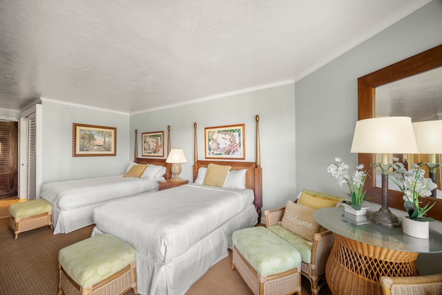 bedroom with ornamental molding