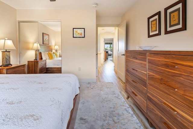 bedroom featuring light hardwood / wood-style floors