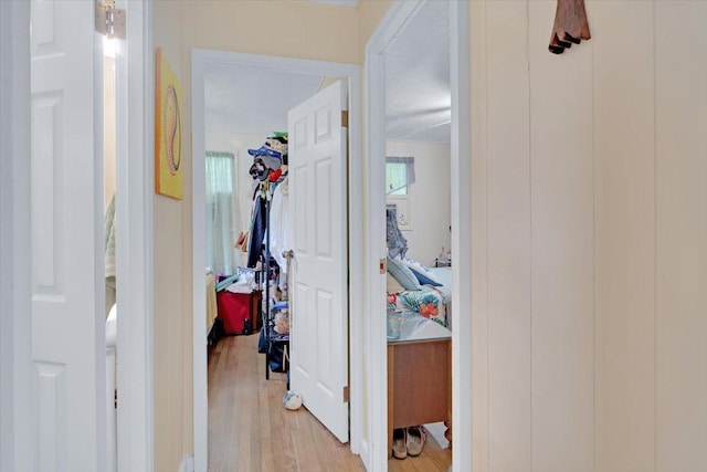 hall featuring light wood finished floors