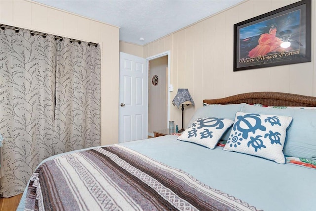 bedroom with a textured ceiling