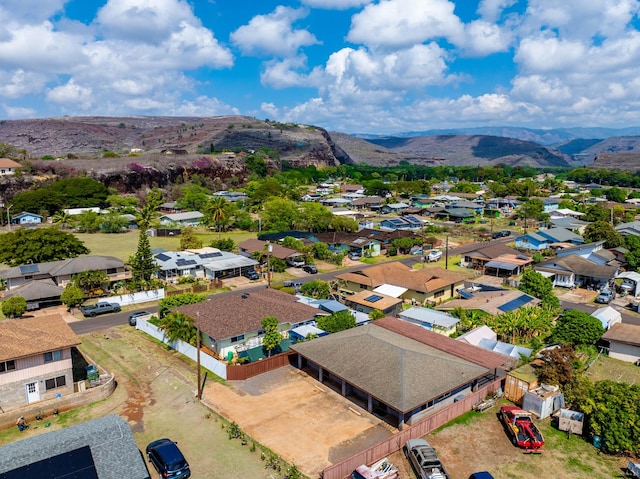 aerial view with a mountain view