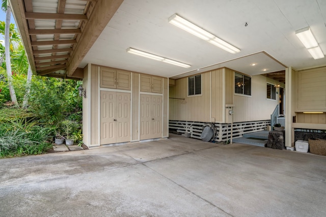 view of garage